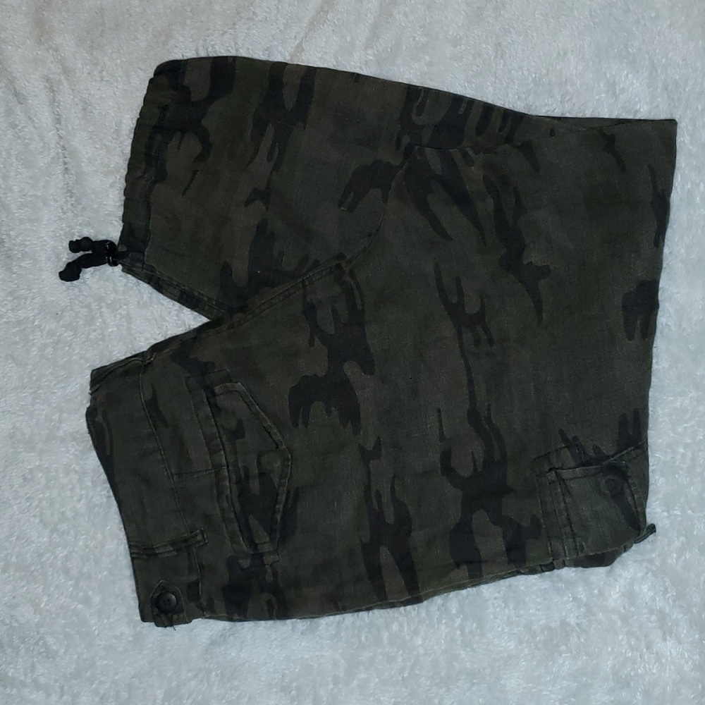 SANCTUARY x Anthropologie 100% Linen Camo Cargo Pants Size 31